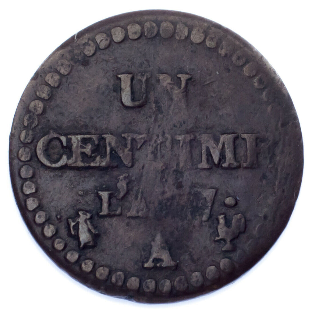LAN 7 (1798-99) France Centimes Coin (VF) Very Fine KM# 646