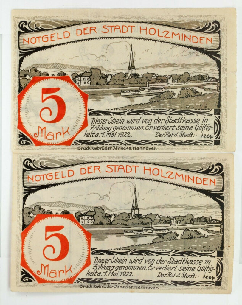1922 Holzminden Notgeld 4pc "The Incorporation of Altendorf" Series (XF)