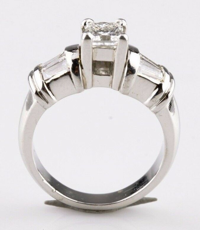1.35 carat Princess Cut Diamond Platinum Engagement Ring Size 5
