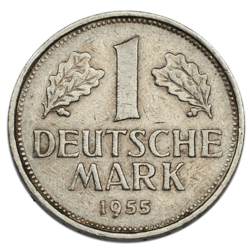 1955-G Germany 1 Mark Coin XF Condition KM #110