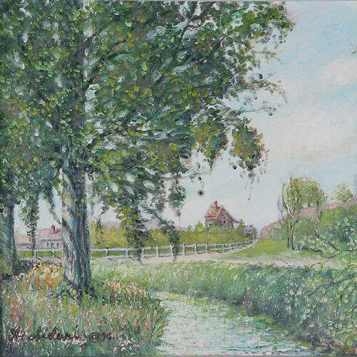 "A Tributary in Giverny, France" By Anthony Sidoni 1994 Signed Oil on Canvas