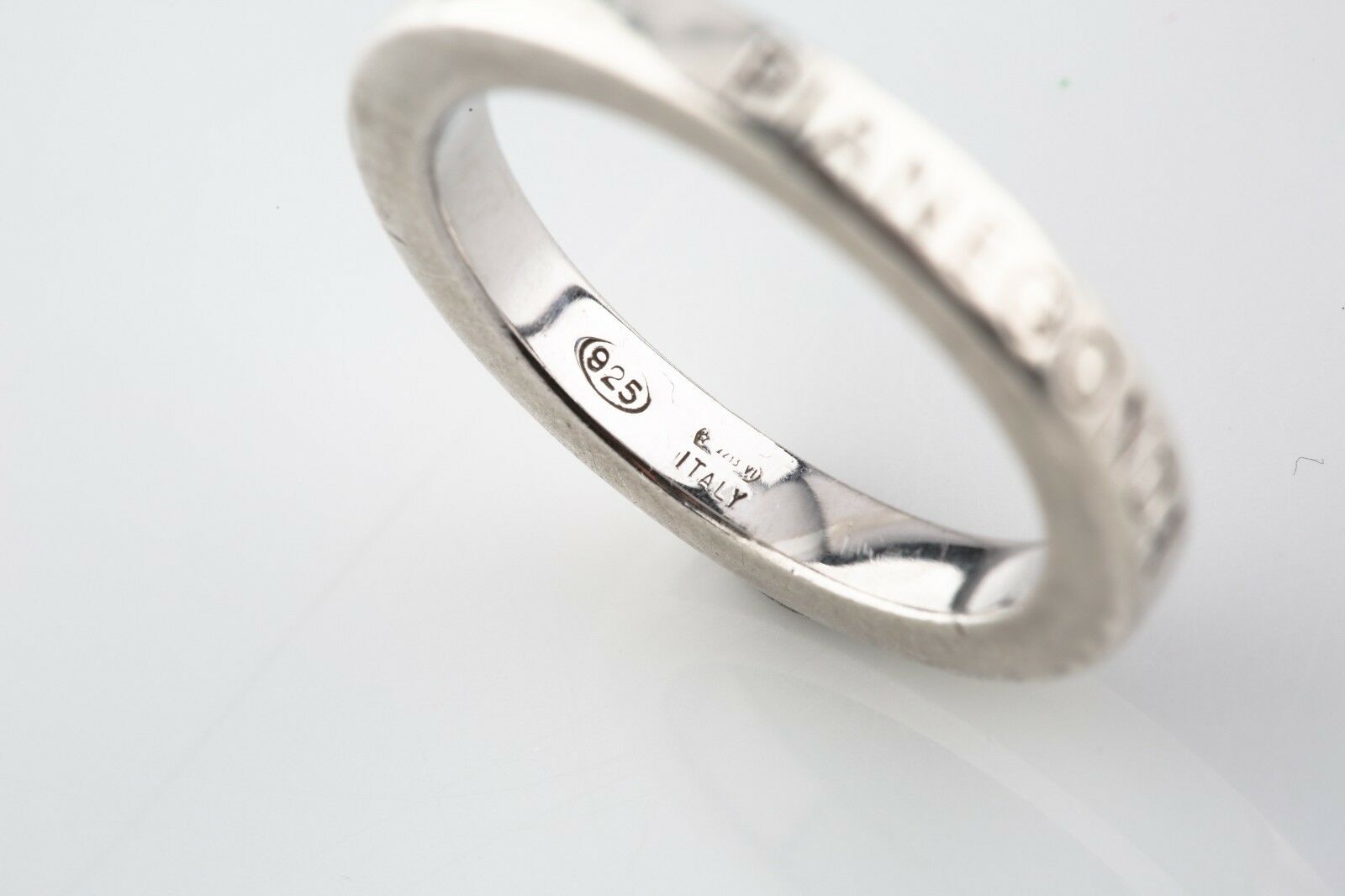 Pianegonda Pair of Men's Sterling Silver Logo Rings Size 9.25