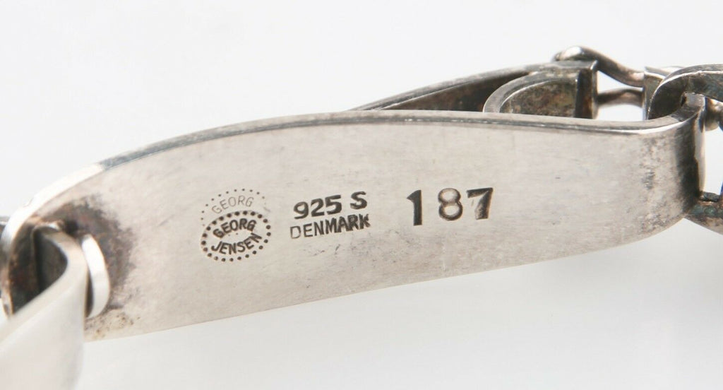 Georg Jensen Rare Vintage Modernist Sterling Silver Bracelet #187 Nice Patina
