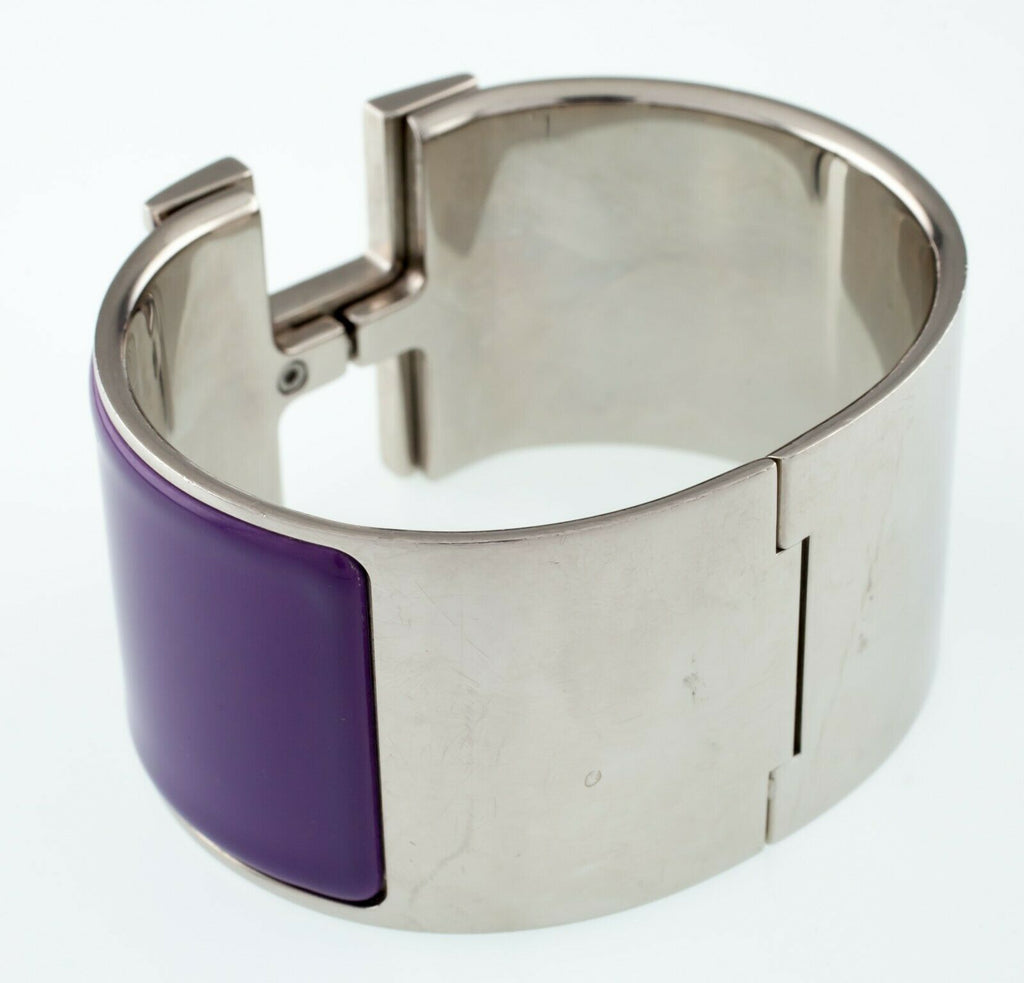 Hermes Clic Clac Purple Extra Wide Bangle Bracelet Nice!