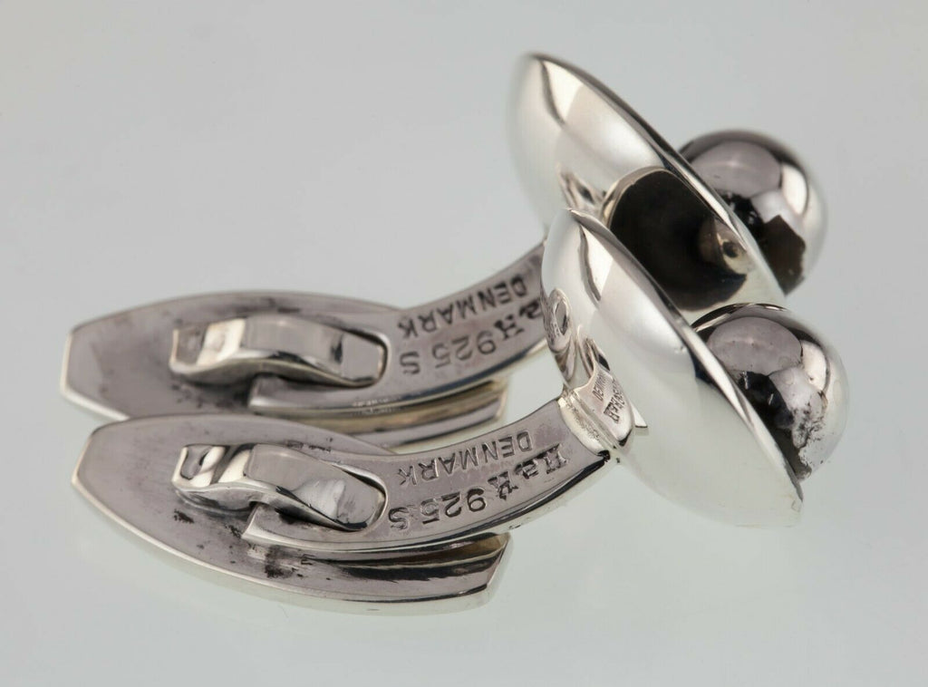 Karl Gustav Hansen Sterling Silver Antiqued Modernist Cufflinks Gorgeous!