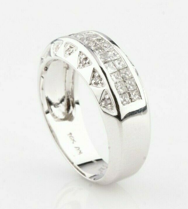 14k White Gold Diamond Plaque Ring TDW = 0.76 ct Size 6.75 Gorgeous!