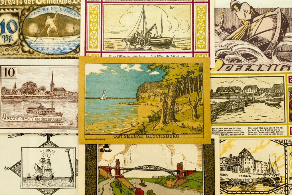 1920's Germany Notgeld (Emergency Money) 21pc - Glucksburg, Rostock, Vegesack