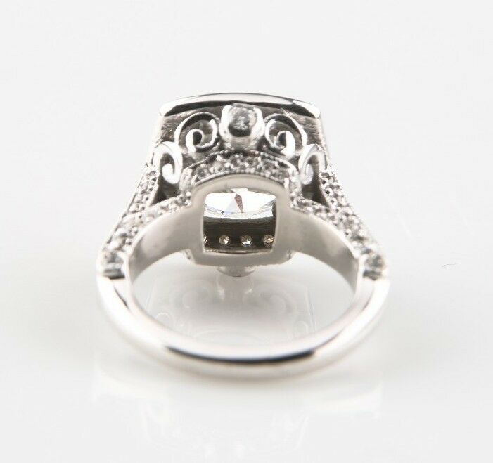 3.05 carat Round Brilliant Diamond 14k White Gold Engagement Ring GIA Certified