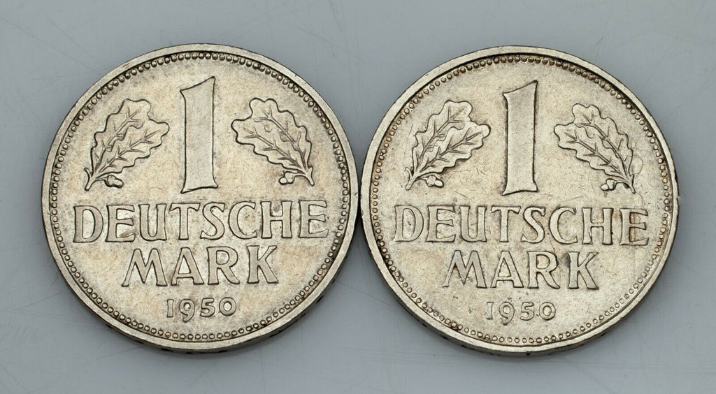 1950 Germany 1 Mark Coin Lot (4 coins) All in XF Condition! KM# 110