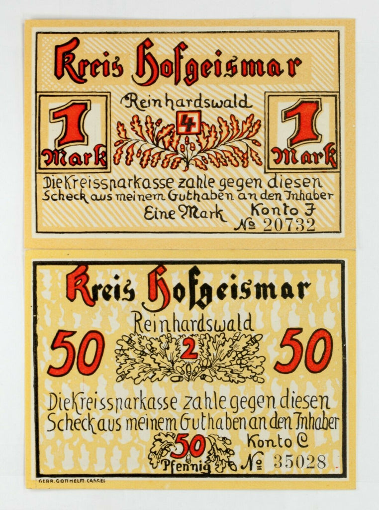 1920's Germany Uncirculated Notgeld Money 5pc - Reinhardswald
