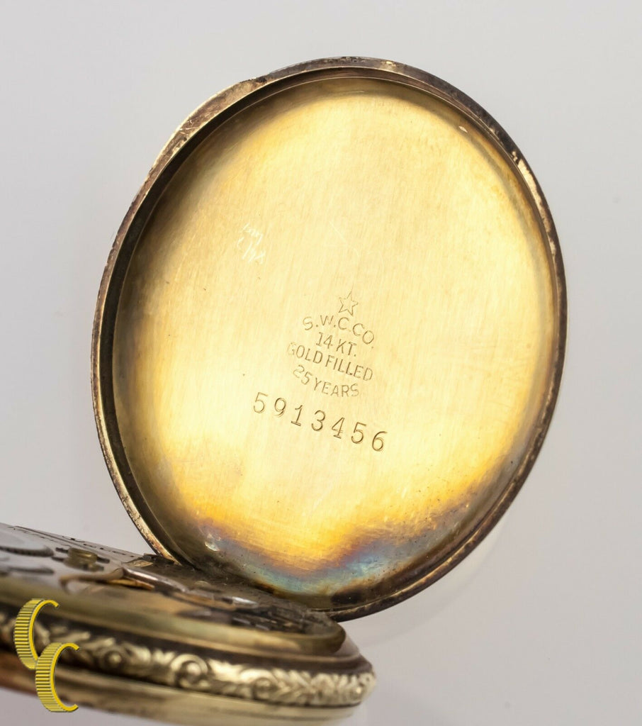 Elgin Antique Open Face Gold Filled Pocket Watch Gr 345 Size 12 17 Jewel