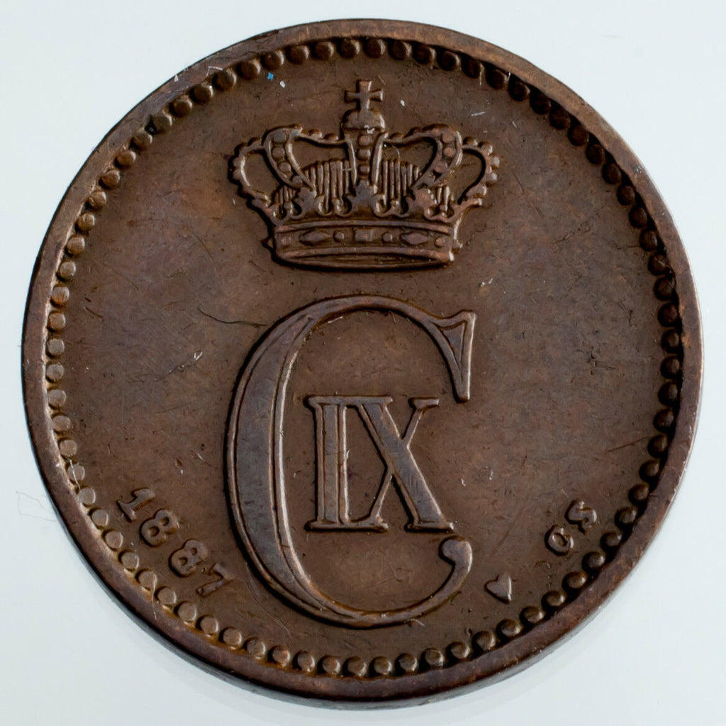1887 Denmark 1 Ore XF Condition KM #792.1