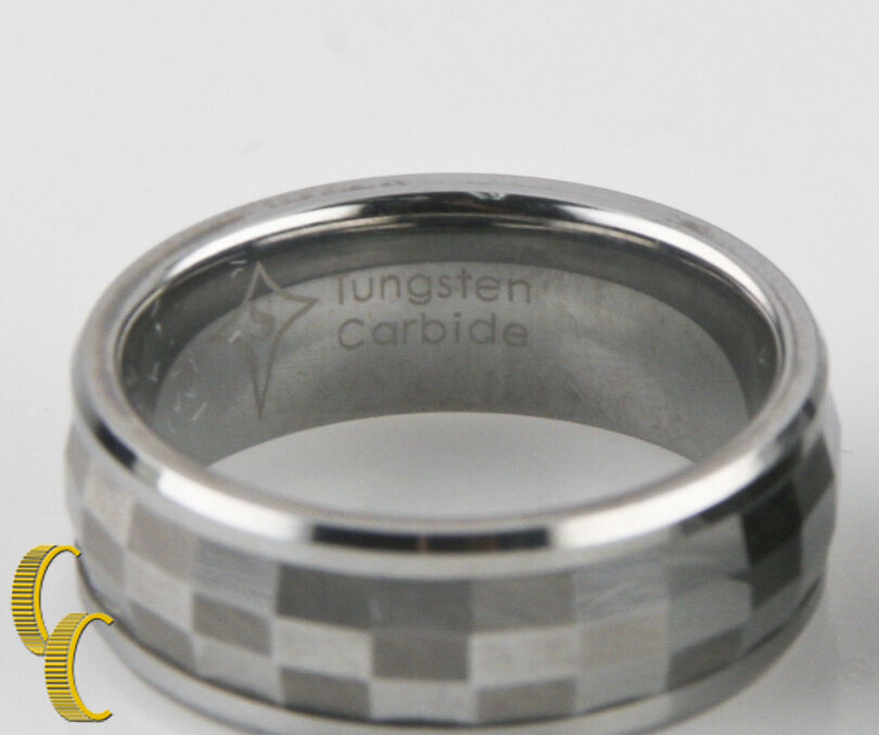 Tungsten & Diamond Wedding Band/ Ring, Lot of 4  Sizes 8 & 8.25 Gift for Him!