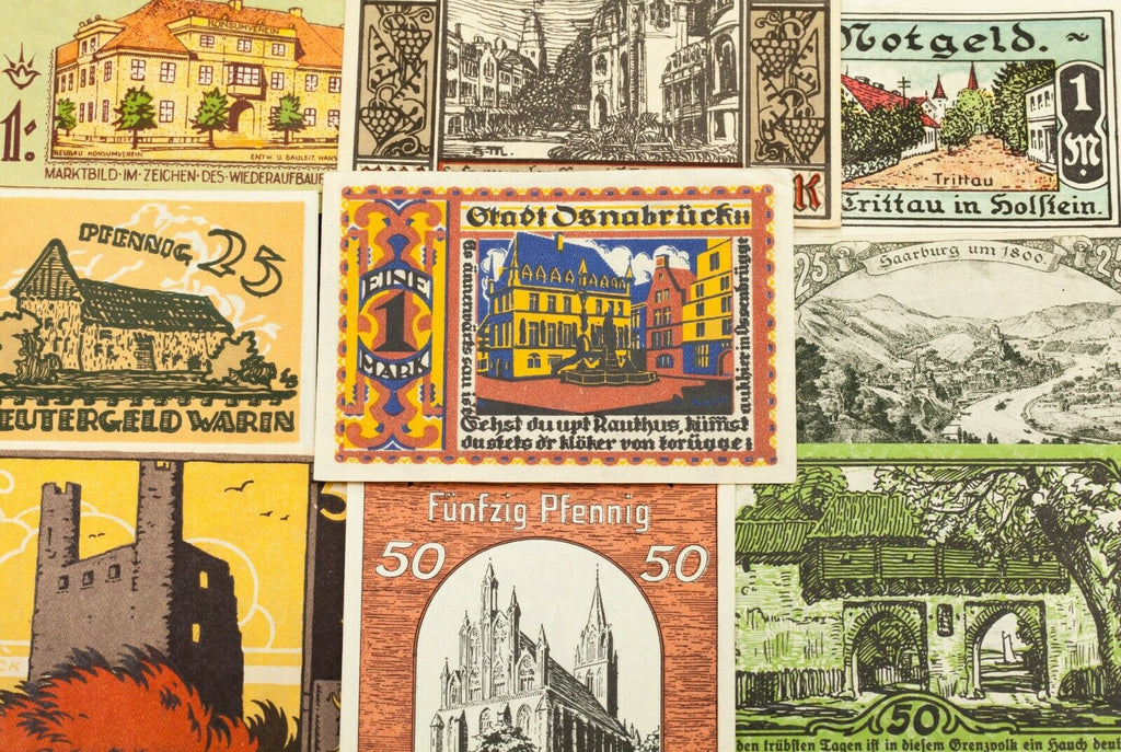 1920-1922 Germany Notgeld (Emergency Money) 25pc - Landscapes & City Views