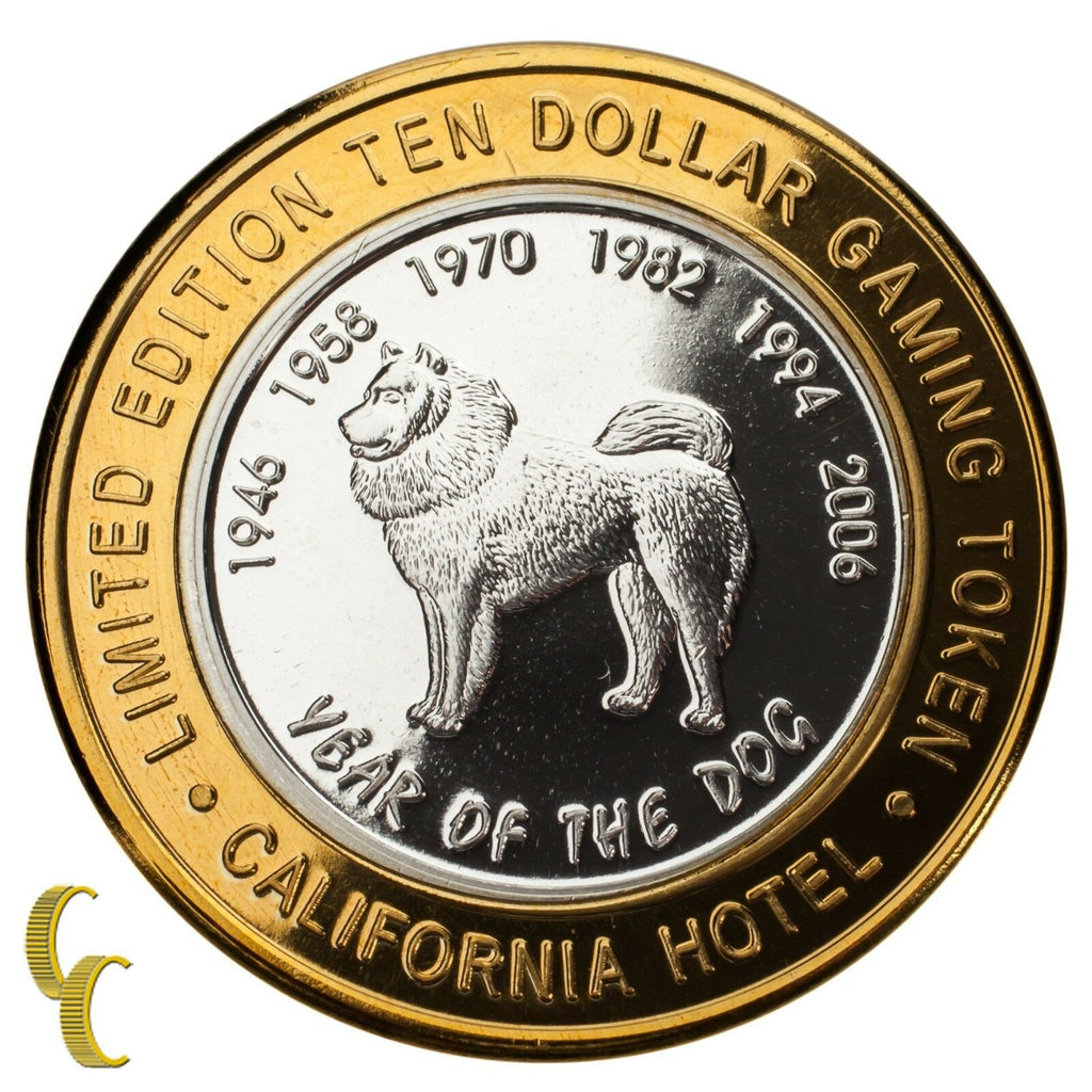 Sam Boyd's California Hotel $10 Casino Gaming Token Year of the Dog .999 Silver