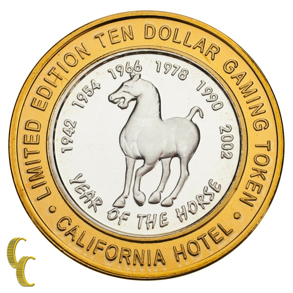 Sam Boyd's California Hotel $10 Casino Gaming Token Year of the Horse 999 Silver