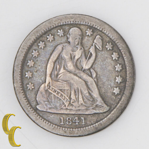 1841-O 10c Seated Liberty Dime (Very Fine, VF) Full Strong LIBERTY!