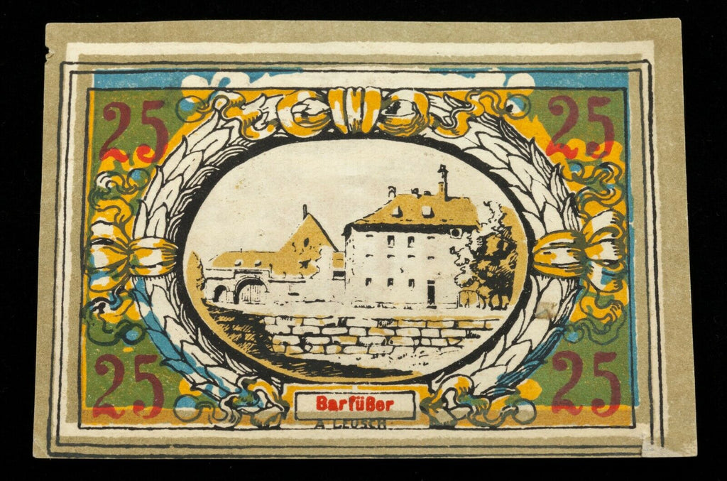 1921 Germany Notgeld Error Note // Langensalza 25 Pfennig Printing Error GrM#770