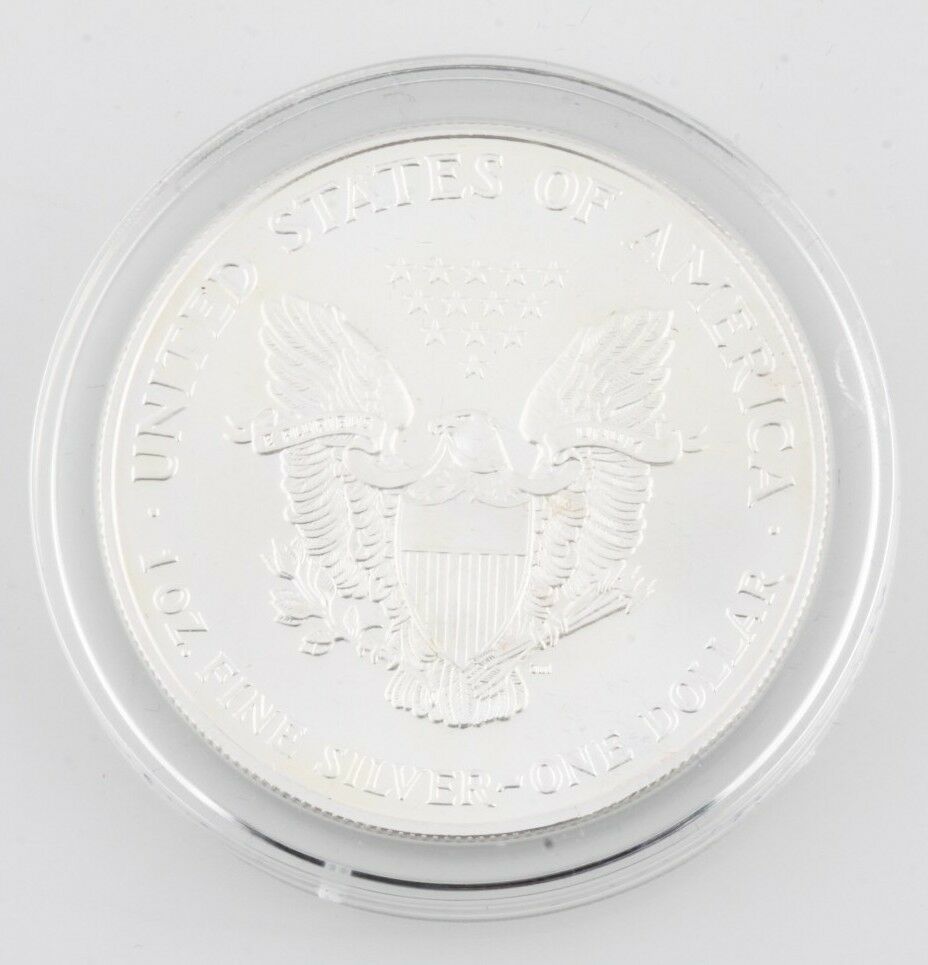 1999 1oz AMERICAN SILVER EAGLE PAINTED WITH CASE AND CERTIFICATE