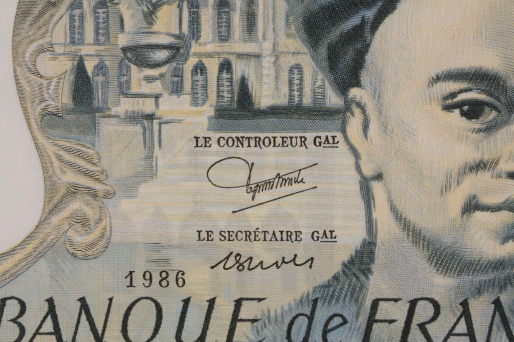 1986 France 50 Franc Banknote / Almost Uncirculated (AU) / De La Tour / P#152b.8
