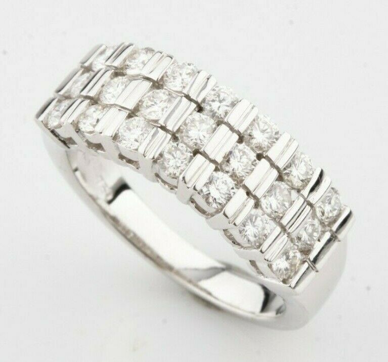 18k White Gold Diamond Plaque Ring TDW = 0.94 ct Size 6 Gorgeous!
