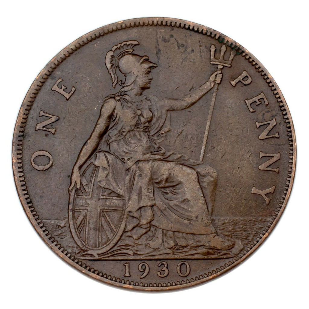 1930 Great Britain Penny XF Condition KM #838