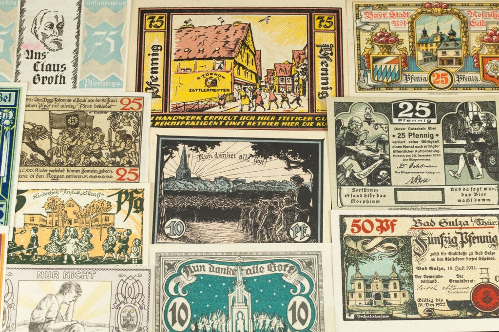 1920's Germany Notgeld Money 25pc People - Marienburg, Waren, Wittenburg
