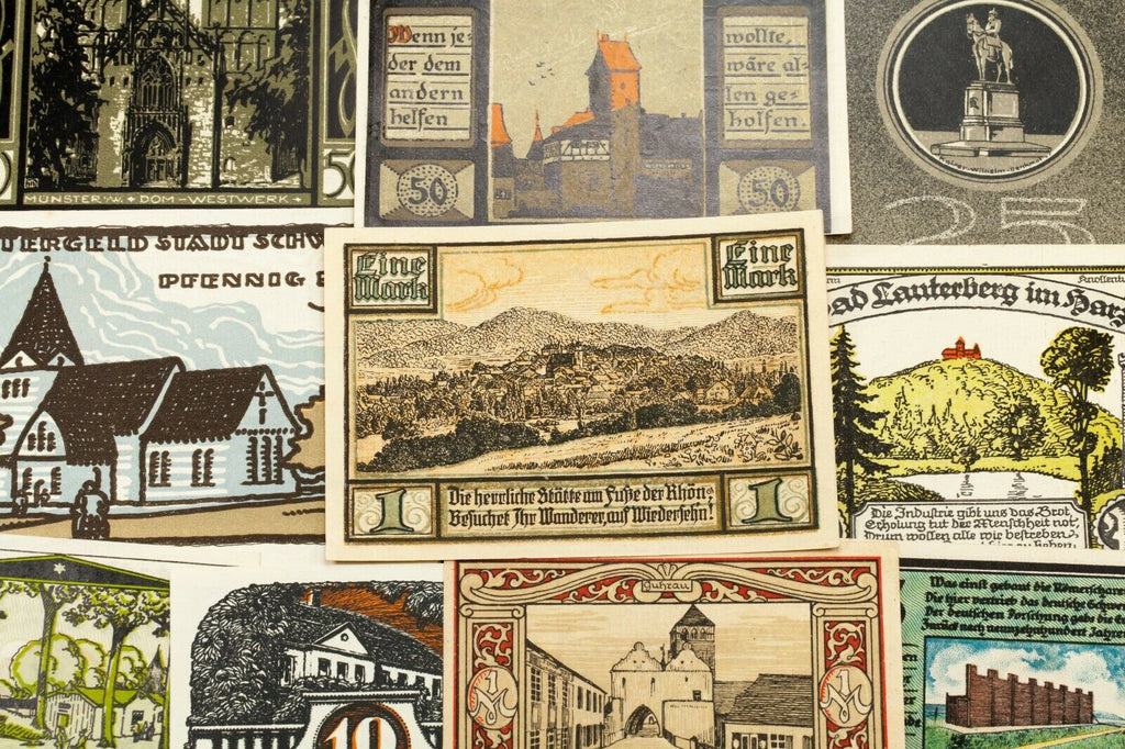 1920-1922 Germany Notgeld (Emergency Money) 25pc - Buildings & Landscapes