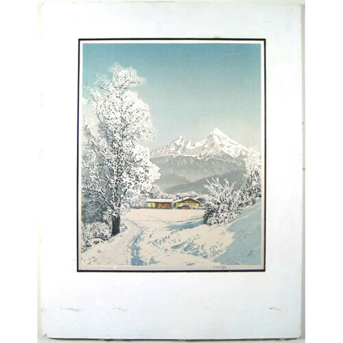"Berchtesgadner Land" By Hans Figura Signed Framed Etching 26 1/2"X20 1/2"