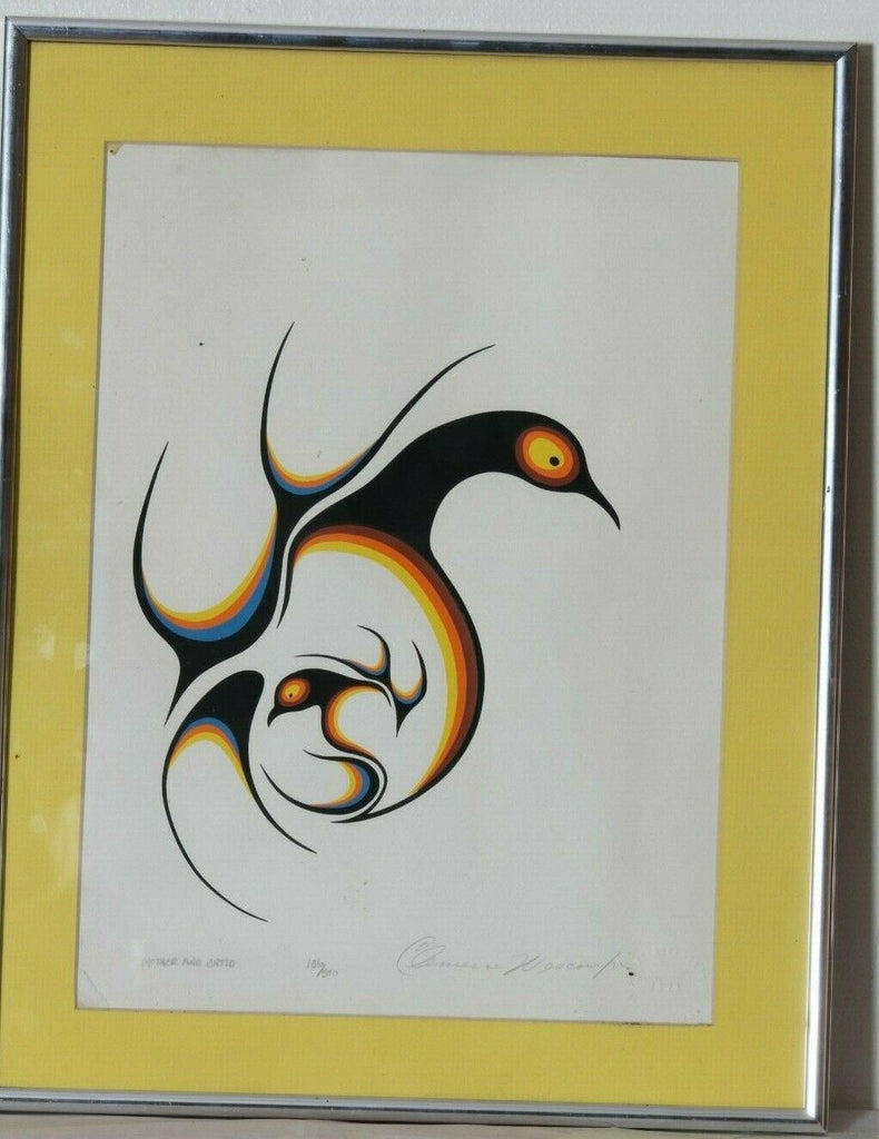 "Mother and Child" Limited Edition 136/500 Framed Silkscreen Clemence Wescoupe