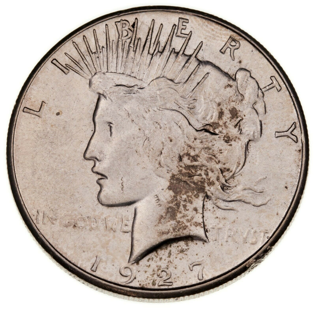 1927-S $1 Silver Peace Dollar in AU Condition, Nice Eye Appeal, Strong Luster