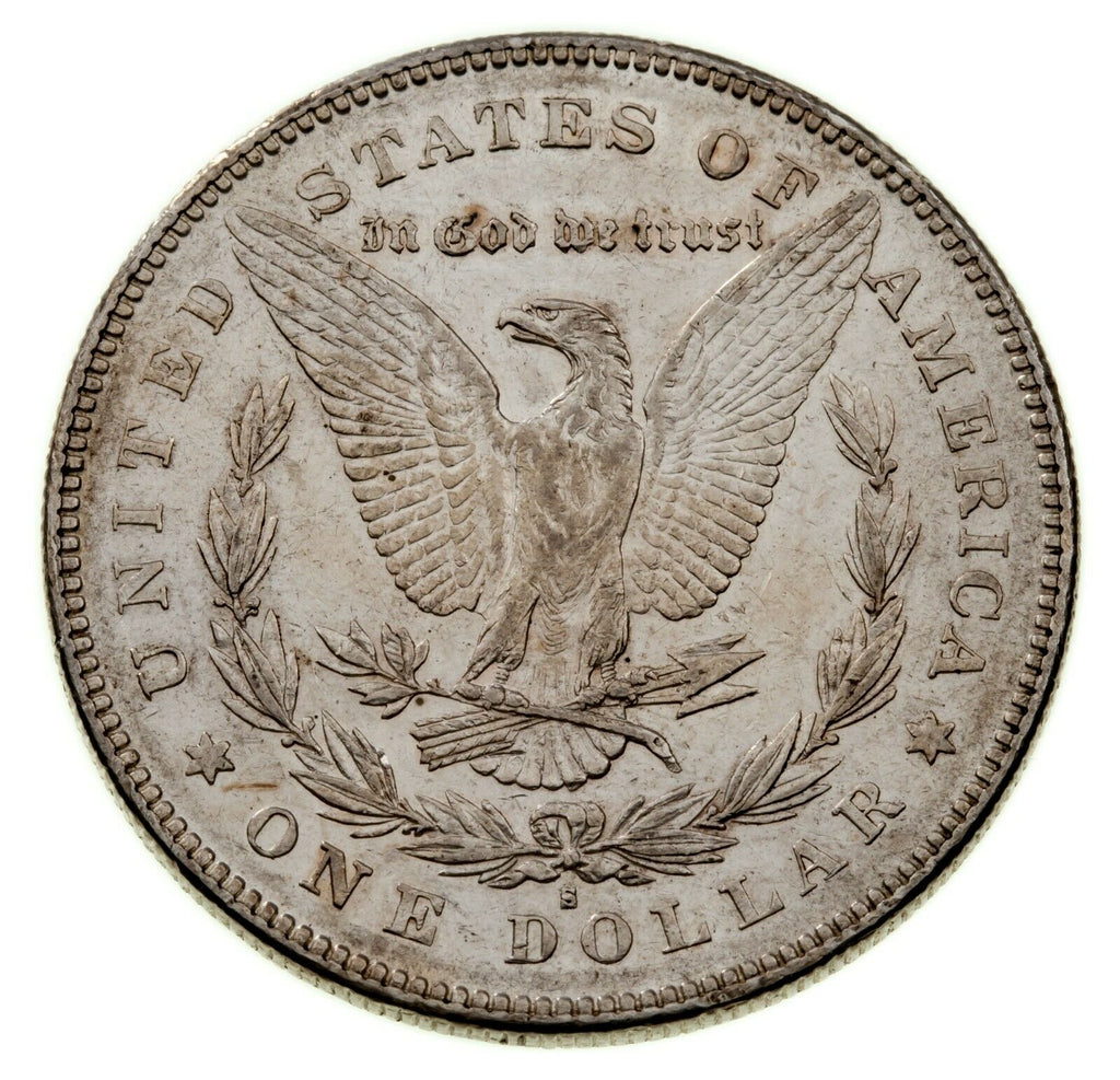 1879-S Rev 78 $1 Silver Morgan Dollar in AU Condition, Terrific Luster