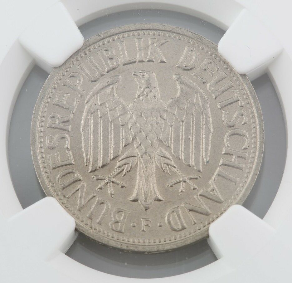 1960-F West Germany Federal Republic 1 Mark Coin Slabbed MS-65 NGC KM 110 Mint