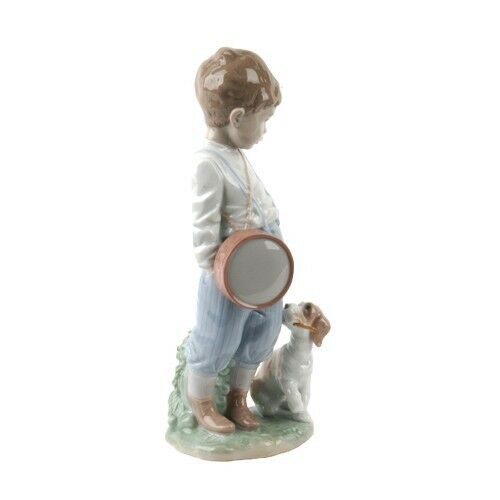 LLADRO "Friendly Duet" #6846 Figurine Young Boy with Drum and Puppy Retired!