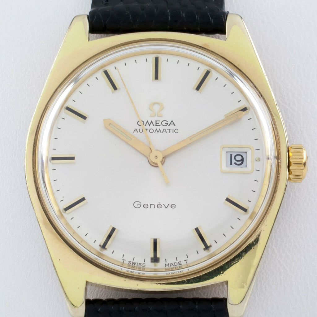 Omega Ω Gold-Plated Automatic Geneve Men's Watch Mov #563 116.041 w/ Date