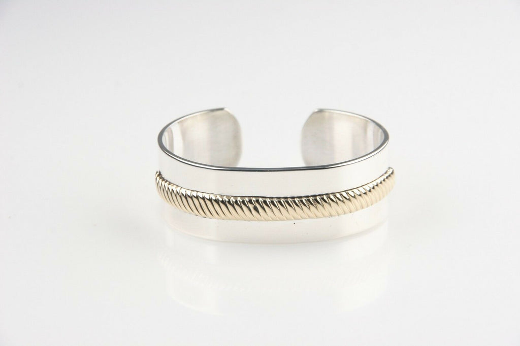 Blackinton Sterling Silver and 14kt Gold Cuff Bracelet