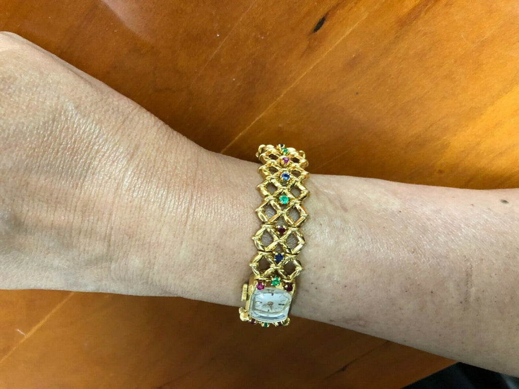 Patek Philippe Ladies 18k Yellow Gold Hand-Winding Watch w/ Ornate Gubelin Band