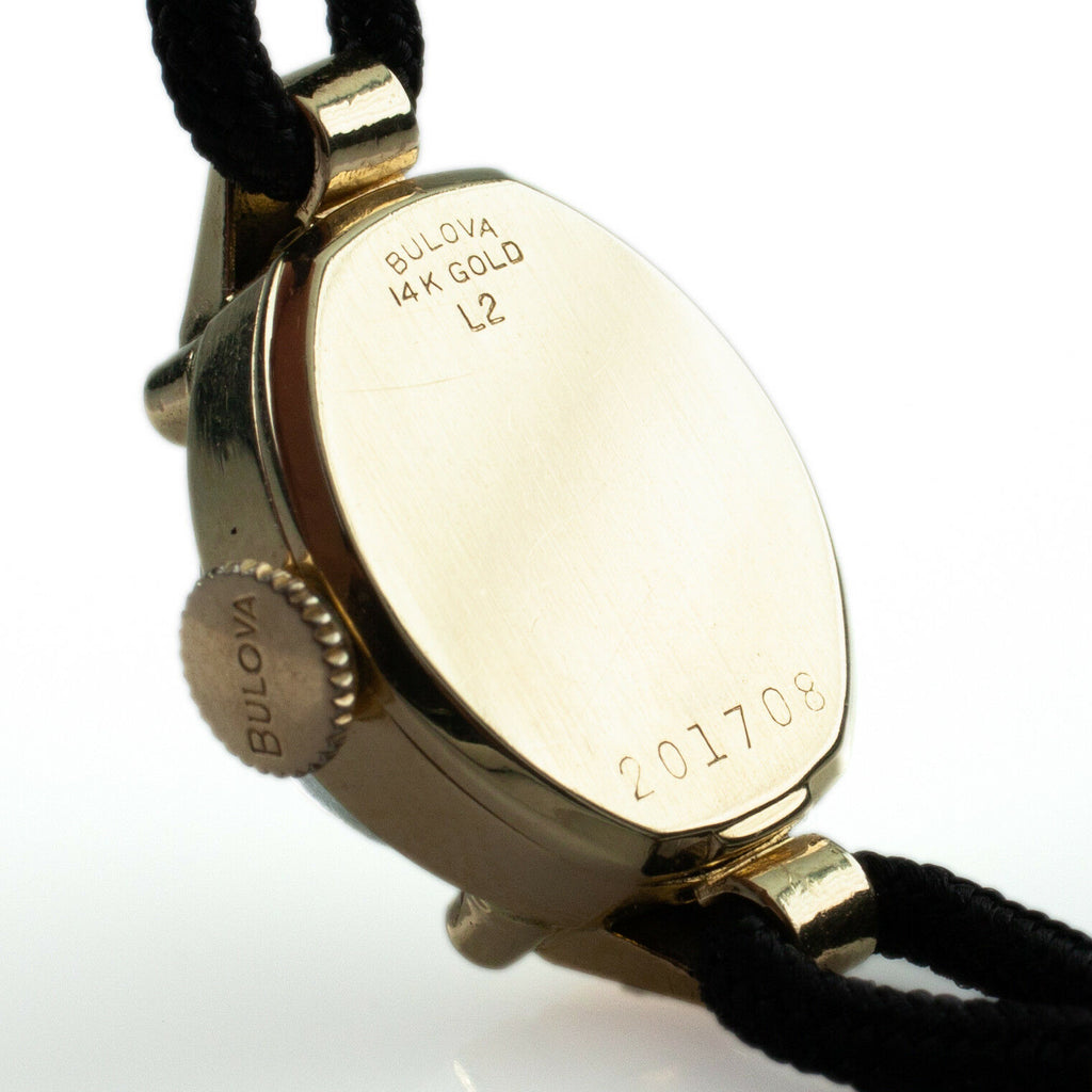 Bulova 14k Yellow Gold Women's Hand-Winding Watch w/ Cord Bracelet