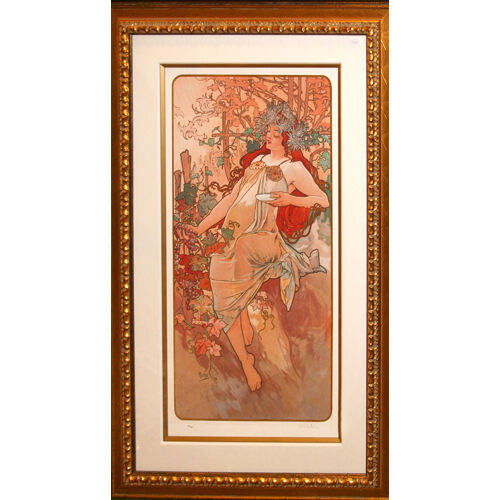 "AUTUMN" by ALPHONSE MUCHA, Print Signed and Numbered