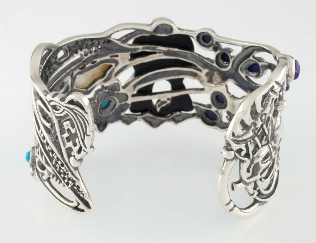 Fritz Casuse Navajo Sterling Silver Cuff Multi-Gemstone Gorgeous Piece!