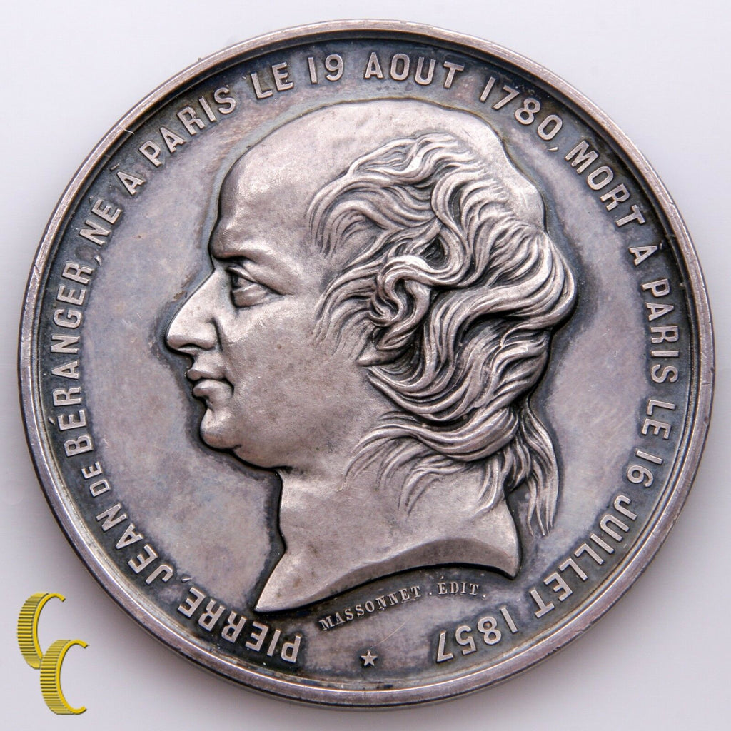 1780-1857 Pierre-Jean de Beranger Commemorative Medal