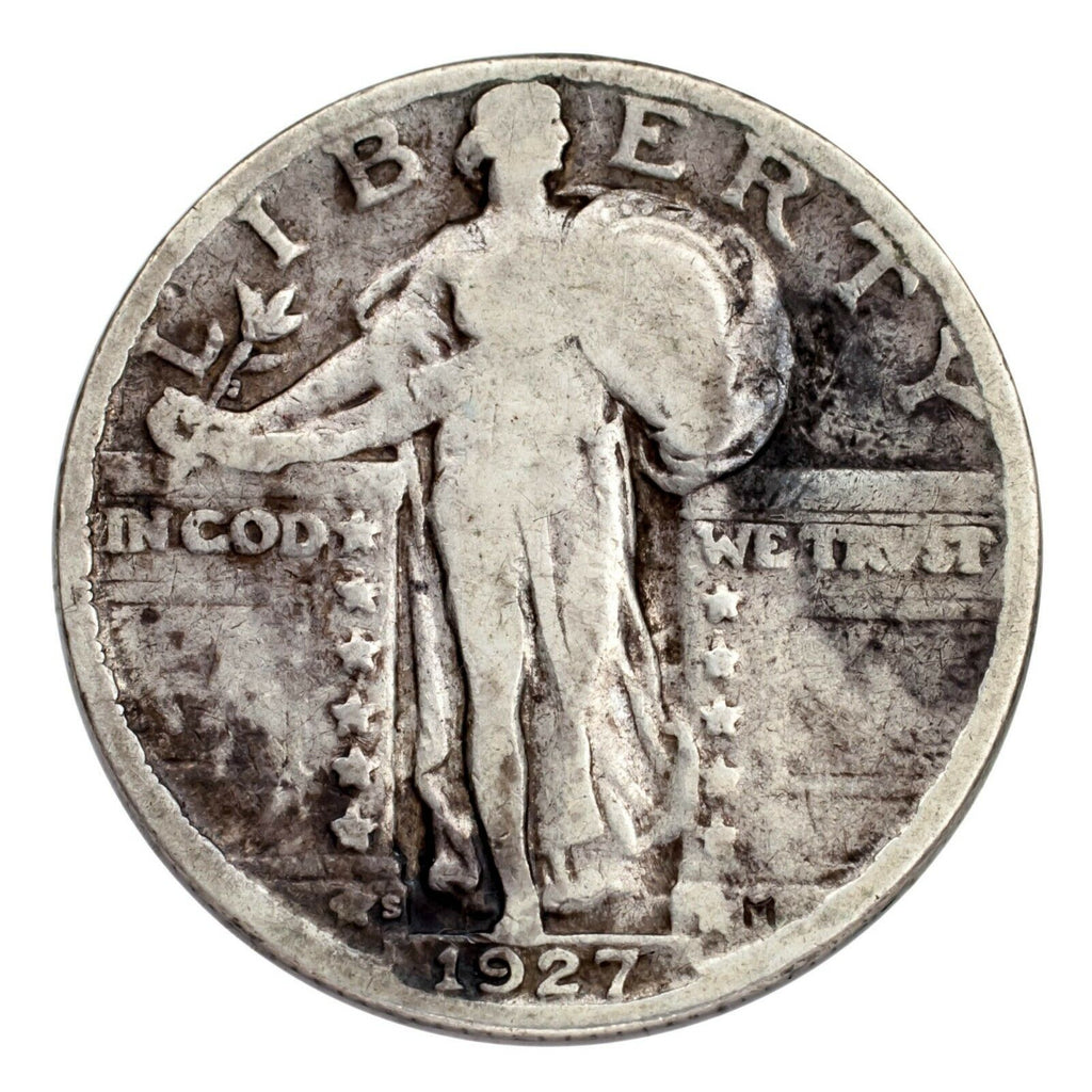 1927-S Silver Standing Liberty Quarter 25C (Good, G Condition)