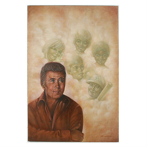 Untitled (Father Thinking of Children) By Anthony Sidoni Signed Oil on Canvas
