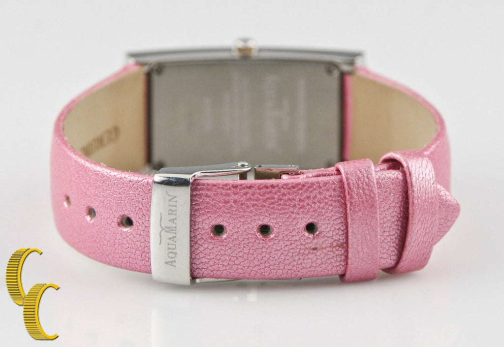 AquaMarin Women's Stainless Steel Watch w/ Pink Dial Pink Leather Strap AL22103
