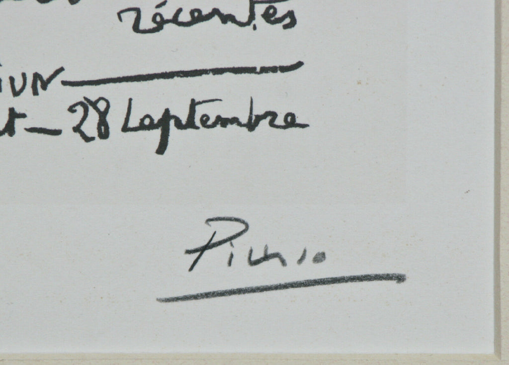 "Vallauris Dix Ans De Cermaique" by Picasso Signed Lithograph 9"x5 1/2"