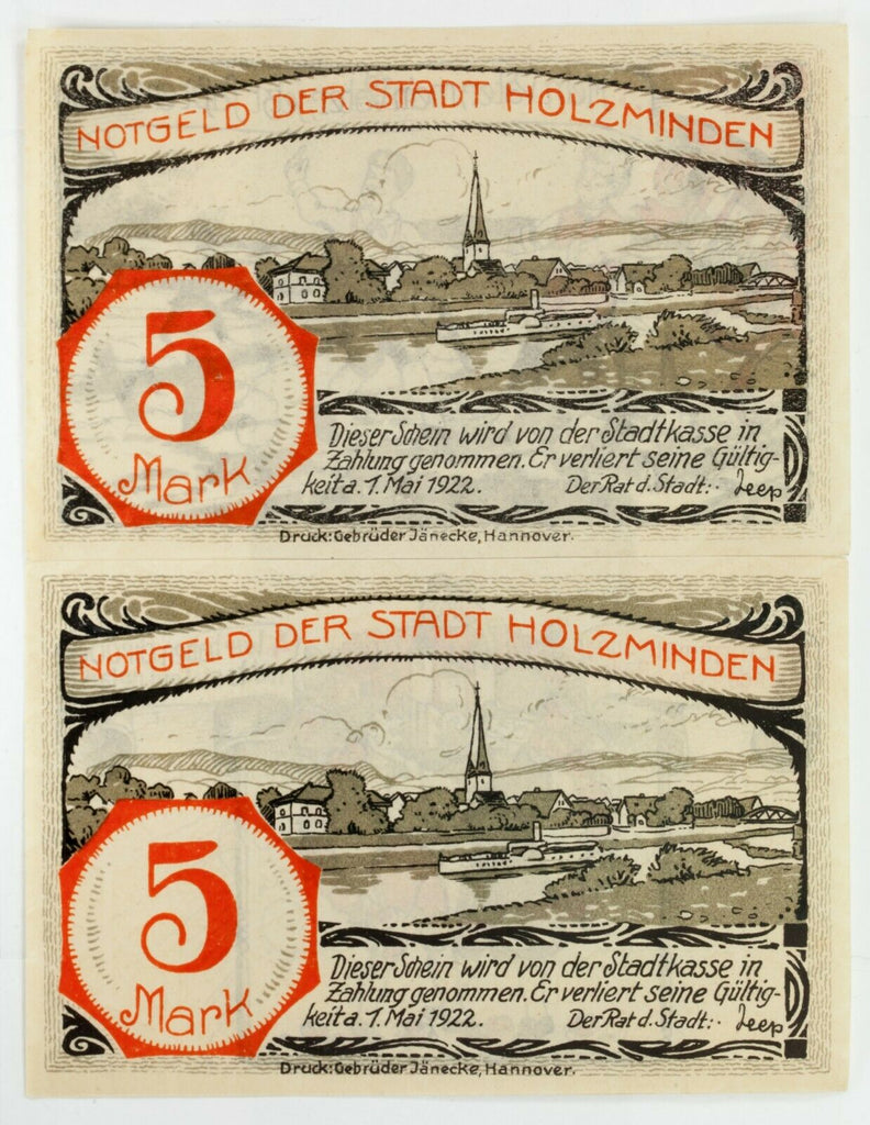 1922 Holzminden Notgeld 4pc "The Incorporation of Altendorf" Series (UNC)