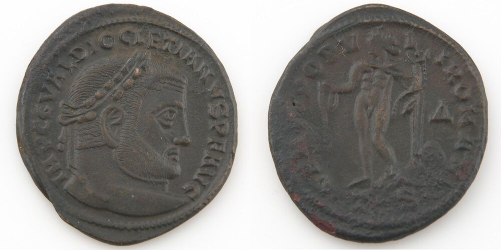 284-305 Roman Imperial AE Follis Coin aXF Diocletian Genius Thessalonica RIC-25a