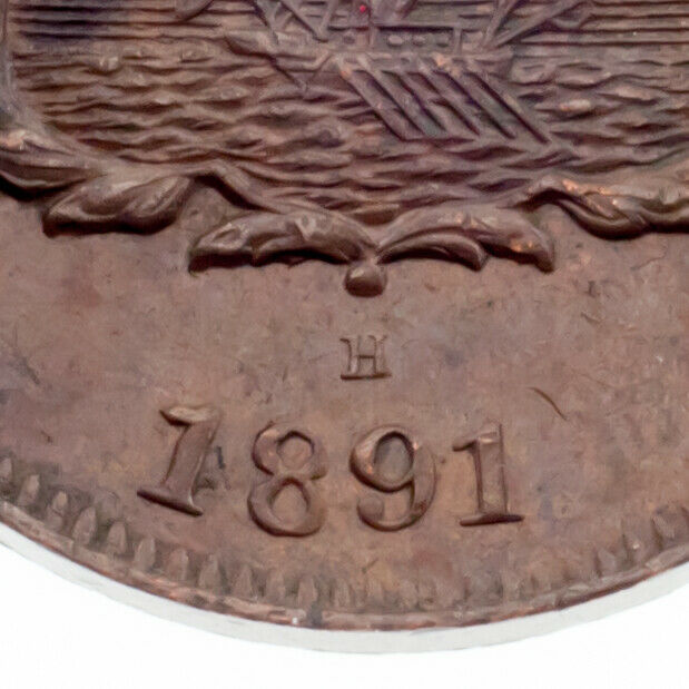 1891 British North Borneo 1/2 Cent in Uncirculated Condition KM #1
