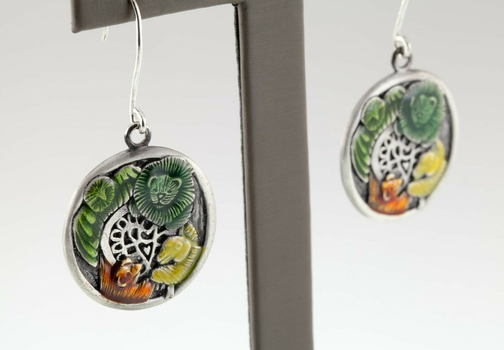 Synergypals.com Sterling Silver Enamel Pendant and Earring Set