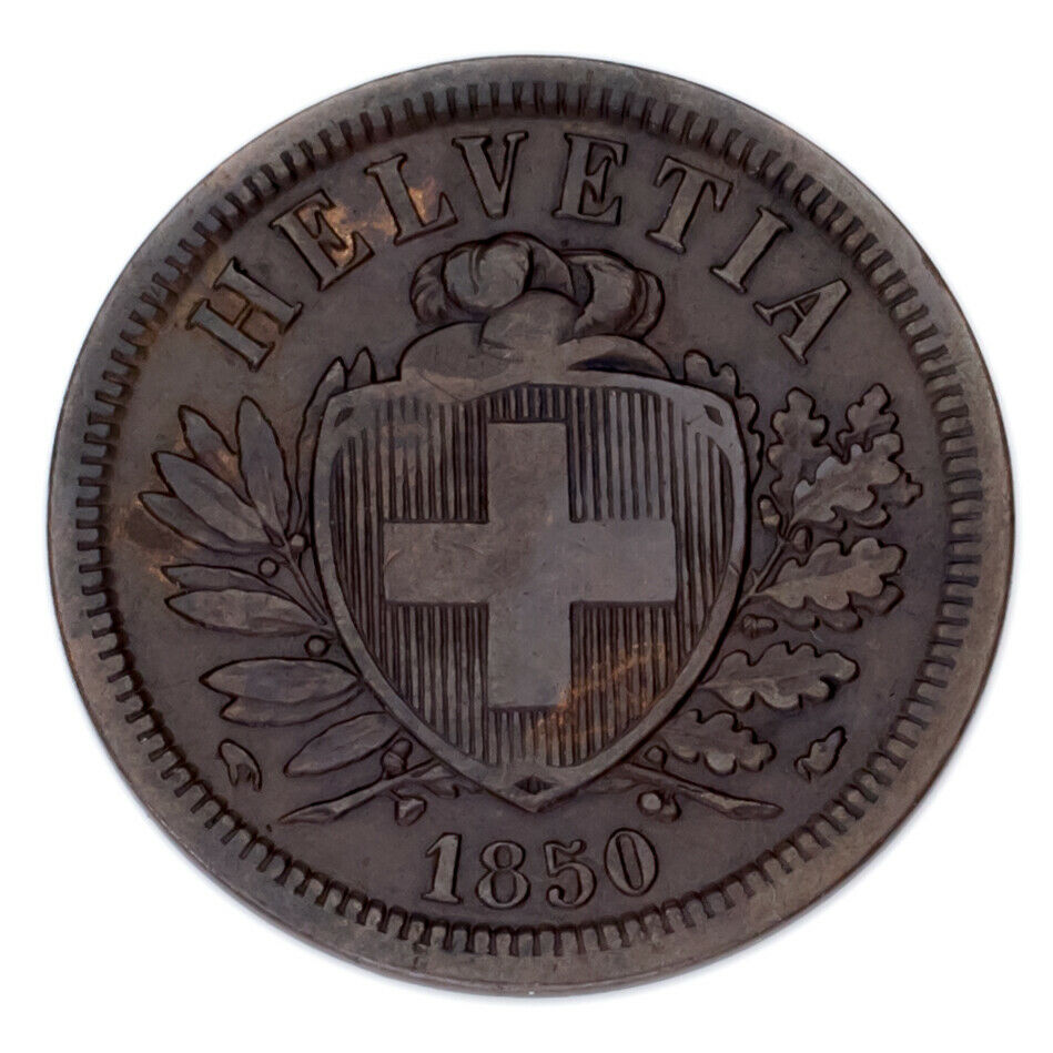 1850 Switzerland Coin Lot (2pcs) 2-20 Rappen KM# 4.1, 7
